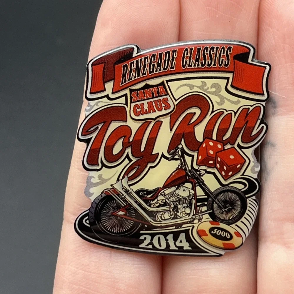 2014 Renegade Classics Santa Claus Toy Run Motorcycle‎ Lapel Hat Pin